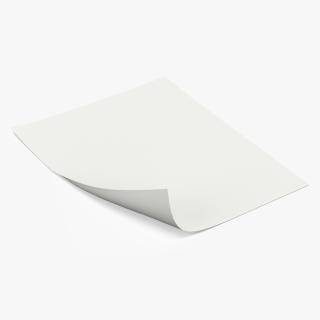 3D Empty White Paper Sheet model