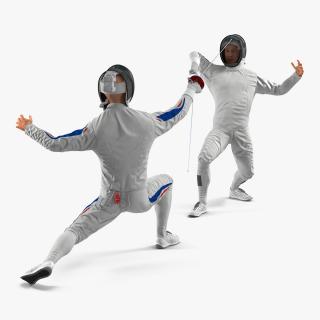 3D French Olympic Fencers Fight model