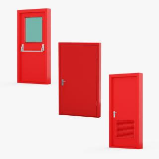 3D Fire Exit Doors Collection