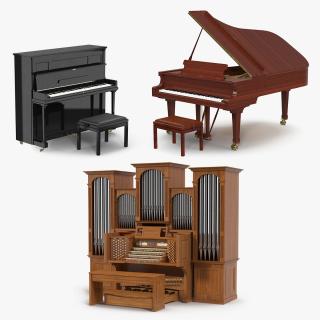 3D Keyboard Instruments 3D Models Collection