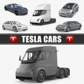 3D model Tesla Cars Big Collection