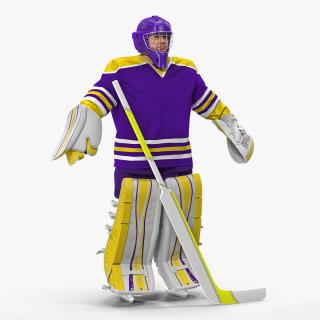 3D model Hockey Goalkeeper Fully Equipped Neutral Pose