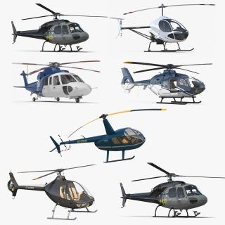 Rigged Private Helicopters Collection 5 3D model