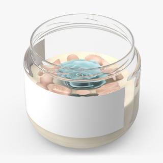 3D Glass Jar Candle Open