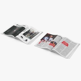 3D Open Forbes and Esquire Magazines model