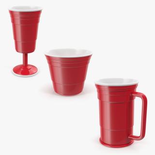 3D Plastic Cups Collection model