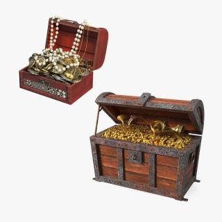 3D Open Treasure Box Collection model