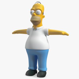 3D Cartoon Character Homer Simpson T-Pose model