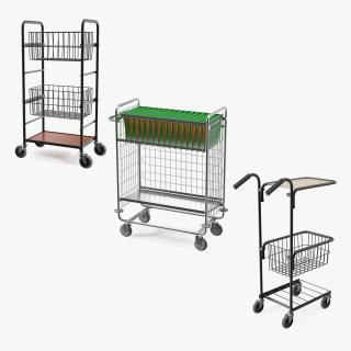 Steel Basket Trolleys Collection 3D