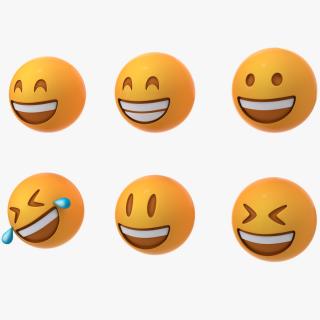 3D Set of Smiling Emoji Balls