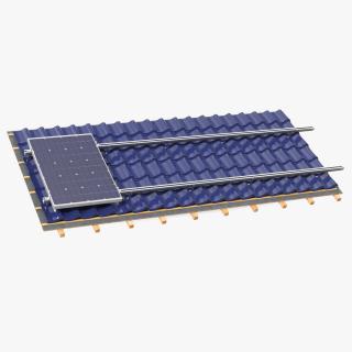 Metal Tile with Solar Panel 2 3D model