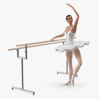 3D Ballerina with Portable Ballet Barre Rigged model