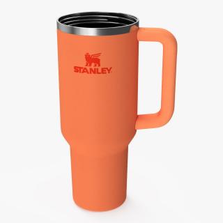 3D Travel Tumbler Quencher Stanley Orange Open model