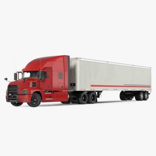 3D model Mack Anthem Truck with Trailer 2018