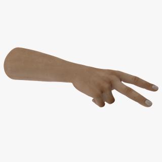 Male Caucasian Hand Victory Sign Pose 3D