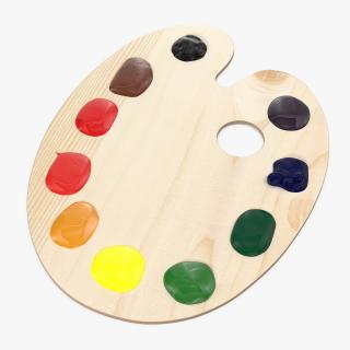 3D Wooden Palette With Color Paint