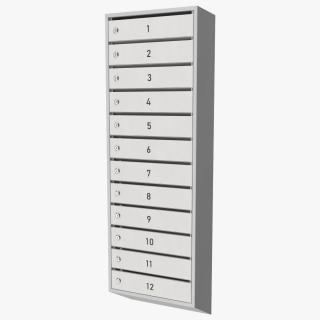 3D Mailboxes for Apartment Buildings Grey model