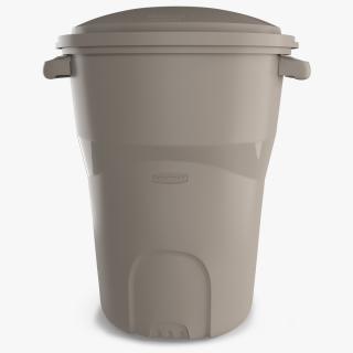 3D Round Grey Rubbermaid Trash Can