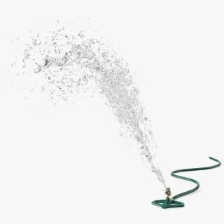 3D Impact Lawn Sprinkler with Water Spray model