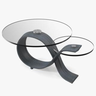 3D model Black Stone Coffee Table with Glass