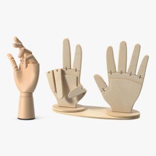 Wooden Hand Models Collection 3D model