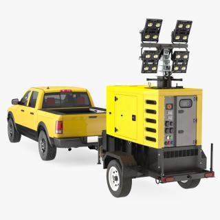 3D Pickup Truck Towing Mobile Generator