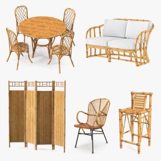 3D Bamboo Furniture  Collection model