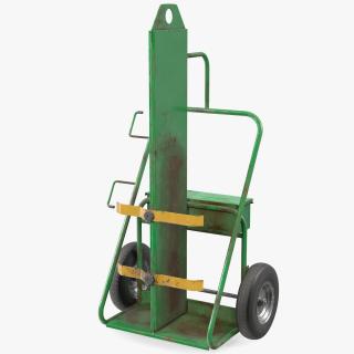 Dual Cylinder Gas Welding Cart Old 3D model