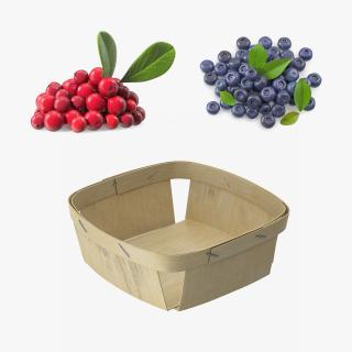 3D model Basket with Berries Collection