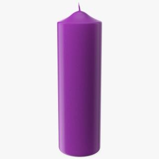 3D model Dome Top Altar Pillar Candle Purple