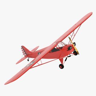 3D Classic Monoplane Aircraft Piper J-3