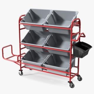 3D Tote Picking Cart with Angled Shelves Rubbermaid model