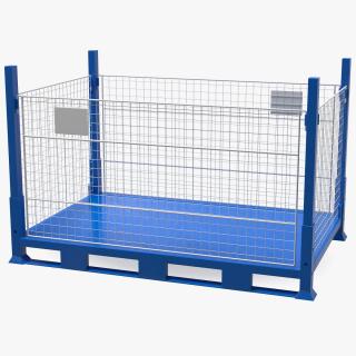 Collapsible Mesh Metal Pallet Cage 3D model