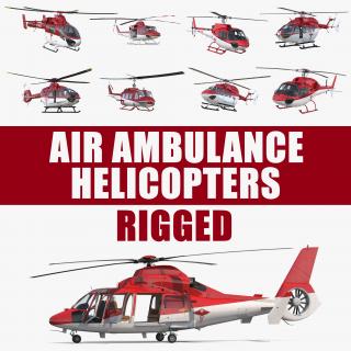 3D Rigged Air Ambulance Helicopters Collection model