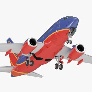 Boeing 737-600 with Interior Southwest Airlines Rigged 3D model