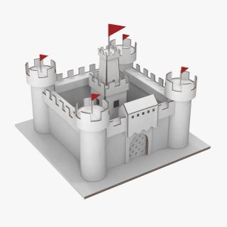 3D DIY Cardboard Castle White