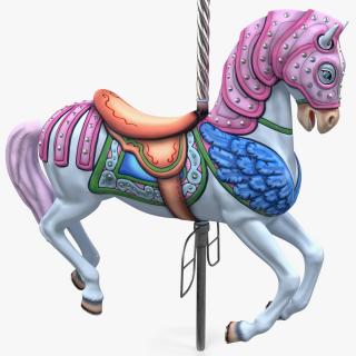 Carousel Horse Pink 3D model
