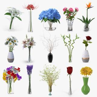 Flowers in Vases Collection 8 3D model