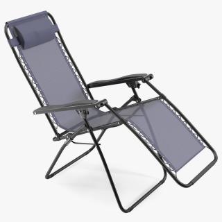 3D model Outsunny Folding Lounge Chair Black