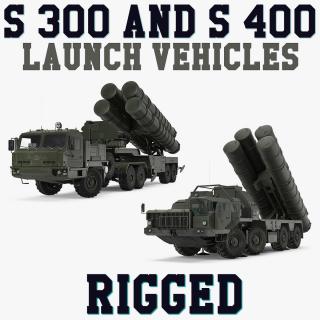 S-300 and S-400 Launch Vehicles Rigged Collection 3D model