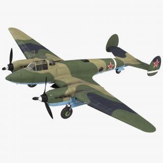 Soviet WWII Light Bomber Petlyakov Pe-2 3D model