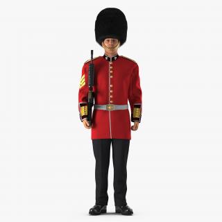 3D British Royal Guard Holding Gun