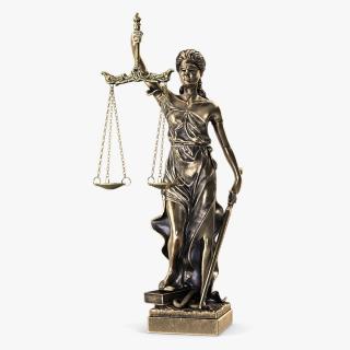 Antique Bronze Statue of Justice 3D