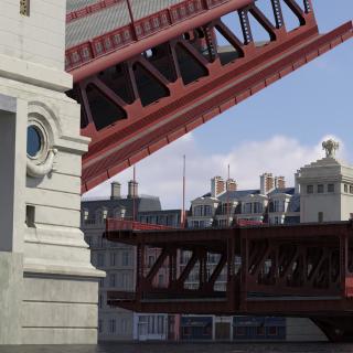 3D model Chicago Drawbridge Raised