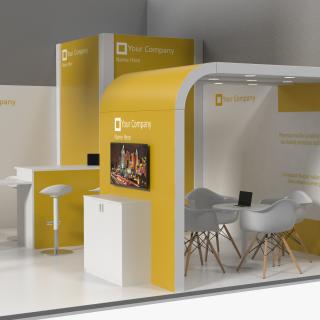 3D Exhibition Stand Yellow model