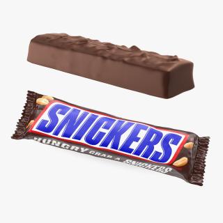 3D model Snickers Chocolate Bar and Package Collection