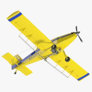 Agricultural Plane Air Tractor AT 502B Yellow Rigged 3D