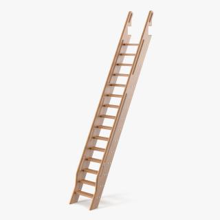 3D Wooden Ladder model