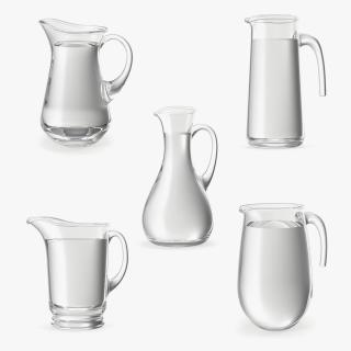 Glass Jugs With Water Collection 2 3D model