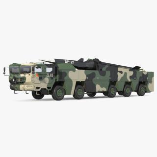 3D DF-17 Missile on Road Mobile Vehicle